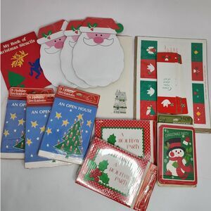 Christmas Holiday Greeting Cards, Notepads, Bookmarks & Stencils‎ Vintage Lot